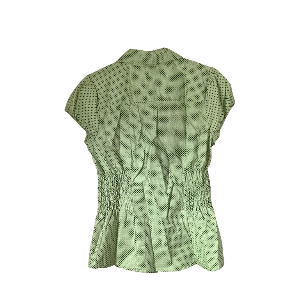 In Vain Green Dotted Button-Up Blouse: Y2K, 2000s - Picture 2 of 6